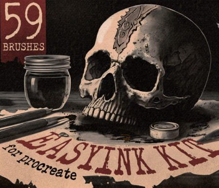 59 Easy Ink Brushes for Procreate